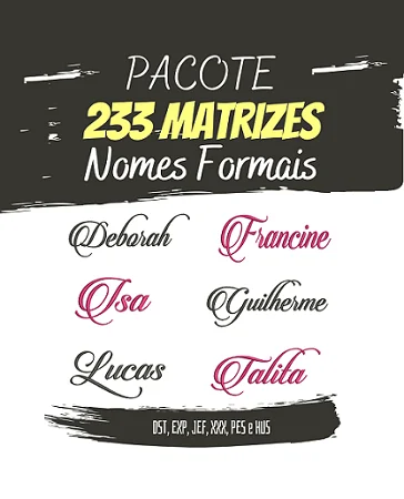 Pacote com nomes formais para bordar 233