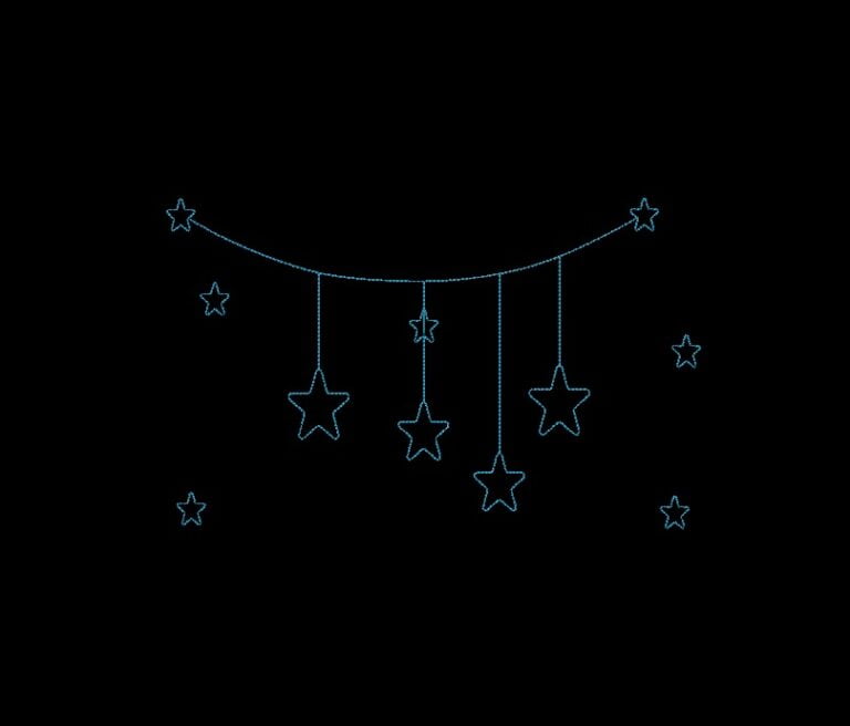 Matriz De Bordado Estrelas Penduradas Para Bordar. 