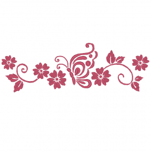 Matriz De Bordado - Borboleta com Flores