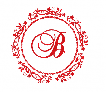 Matriz De Bordado - Moldura Flores Letra B