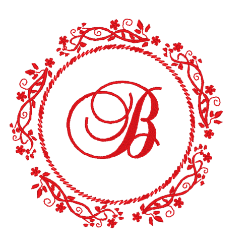 Matriz De Bordado - Moldura Flores Letra B