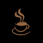 Matriz De Bordado Xícara com Café para bordar.
