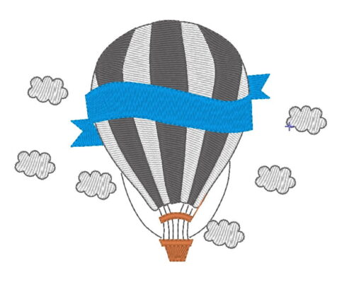 Matriz De Bordado - Balão Com Nuvens - Imagem 3