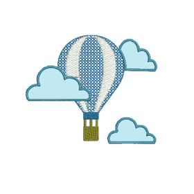 Matriz De Bordado - Balão com Nuvem Aplique