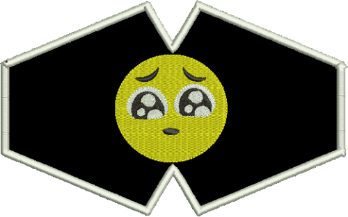 Matriz De Bordado - Máscara Emoticon Triste - Imagem 5