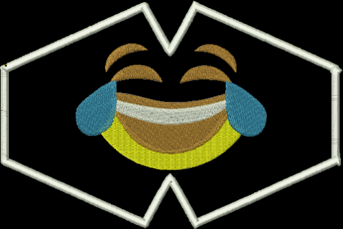 Matriz De Bordado - Máscara Emoticon Gargalhada - Imagem 3