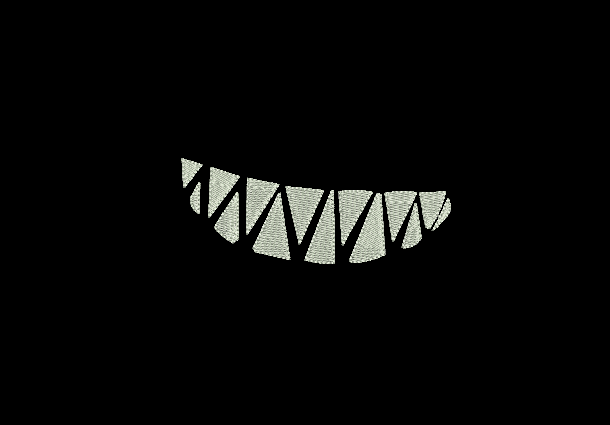 Dente de Tubarão Desenho Matriz De Bordado - Sorriso Dentes De Tubarão - Imagem 1