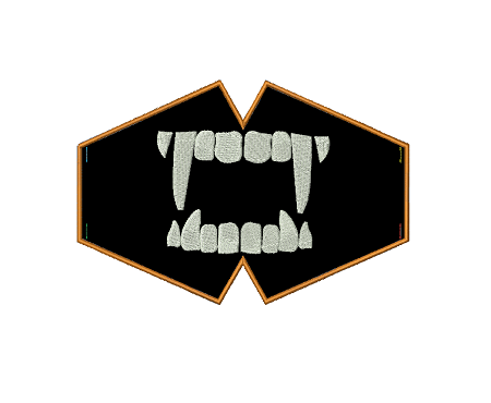 Desenho Mascara De Proteção Vampiro 3 Matriz De Bordado - Máscara Vampiro - Imagem 1