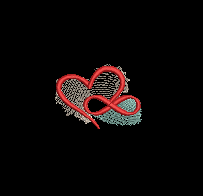 Matriz De Bordado Coração Namorados para bordar Coração com o Infinito.