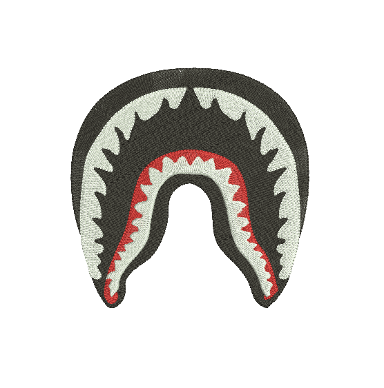 Matriz De Bordado Boca Tubarão Bape para bordar Matriz De Bordado - Boca Tubarão Bape - Imagem 1