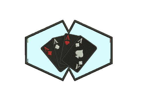Matriz De Bordado Máscara De Proteção Cartas De Baralho para bordar
