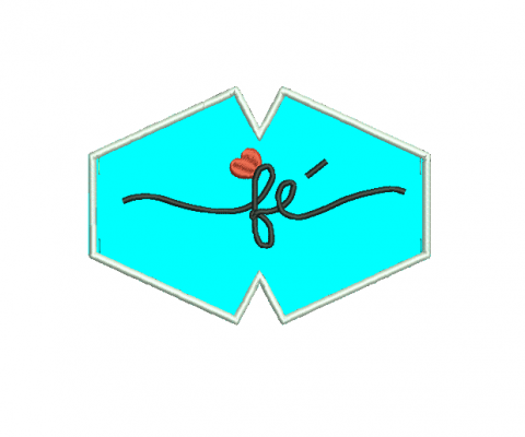 Matriz De Bordado Máscara De Proteção Fé Com Coração