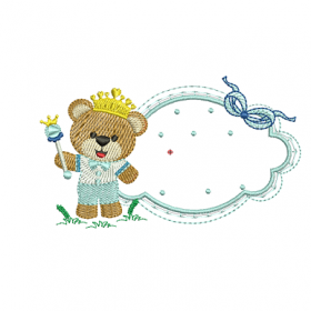 Matriz De Bordado Urso Com Moldura