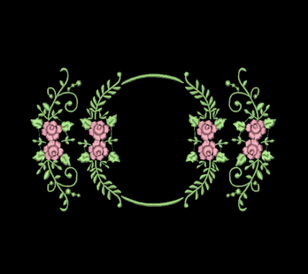 Matriz De Bordado moldura com flores para bordar