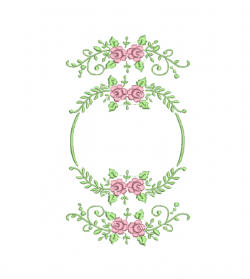 Matriz De Bordado moldura com flores para bordar