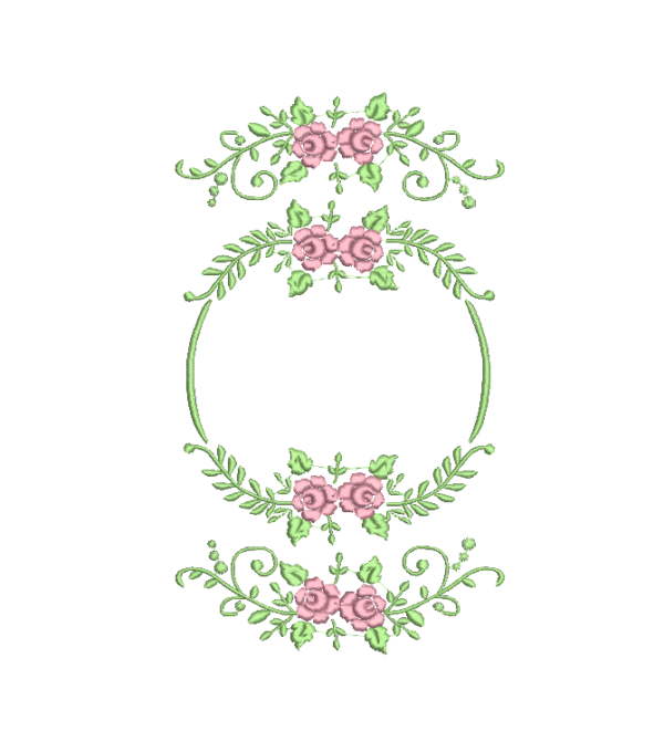 Matriz De Bordado moldura com flores para bordar