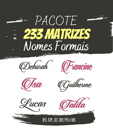 Pacote com nomes formais para bordar 233