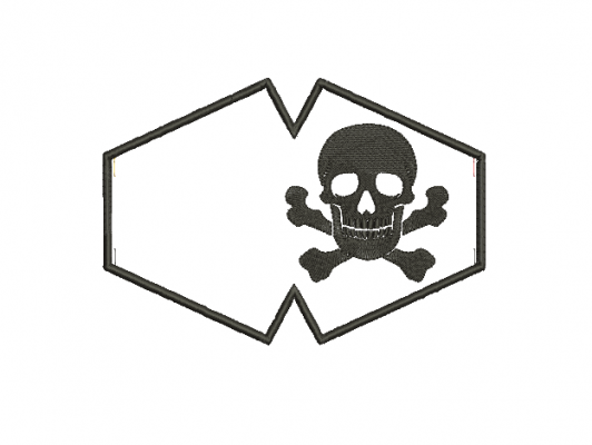 Matriz De Bordado Máscara De Proteção Caveira