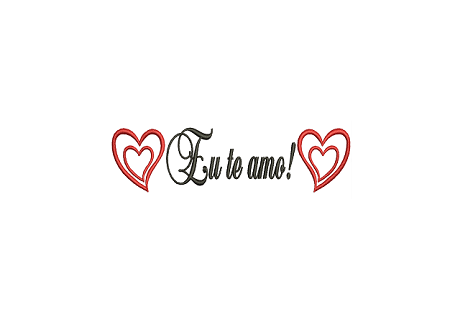 Matriz De Bordado Frase Eu te amo para bordar com coração