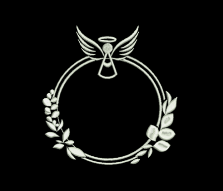 Matriz De Bordado Anjo Com Moldura para bordar