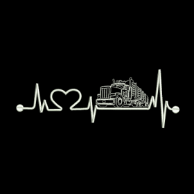 Matriz De Bordado Batimentos Carreta para bordar Com Coração.