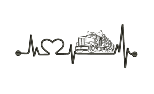 Matriz De Bordado Batimentos Carreta para bordar Com Coração.