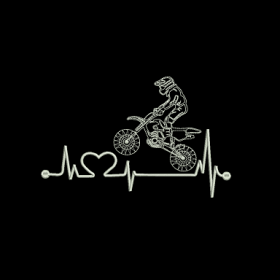 Matriz De Bordado Batimentos Motocross para bordar com coração