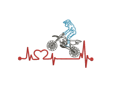 Matriz De Bordado Batimentos Motocross para bordar.