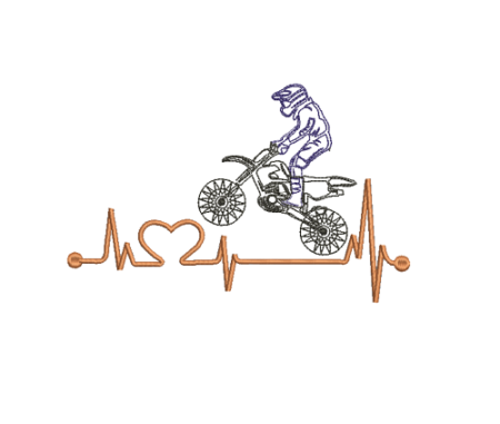 Matriz De Bordado Batimentos Motocross para bordar.