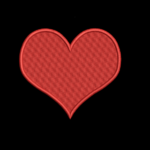 Matriz De Bordado Coração com contorno para bordar