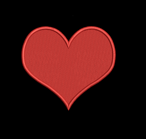 Matriz De Bordado Coração com contorno para bordar