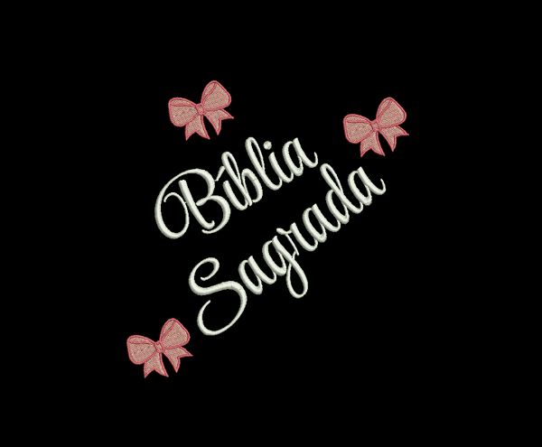 Matriz De Bordado Escrita Bíblia Sagrada para bordar. Escrita com lacinho em ponto cheio