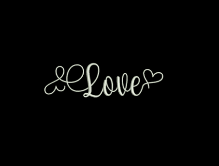 Matriz De Bordado Love para bordar Escrita personalizada com Coração