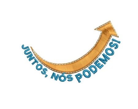 Matriz De Bordado Juntos nós Podemos para bordar. Frase