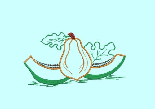 Matriz De Bordado Mamão para bordar Fruta sem preenchimento, apenas contorno