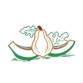 Matriz De Bordado Mamão para bordar Fruta sem preenchimento, apenas contorno