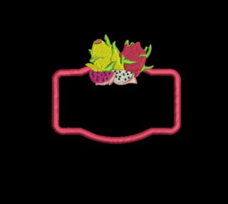 Matriz De Bordado Fruta Pitaya para Bordar. Moldura