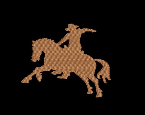 Matriz De Bordado Cowboy Montado No Cavalo Para Bordar.