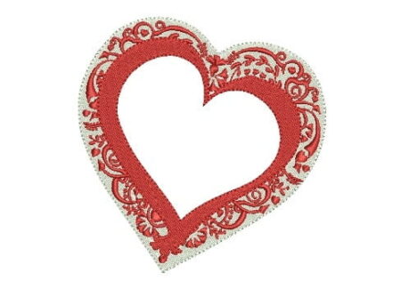 Matriz De Bordado Coração Com Ramo Para Bordar.