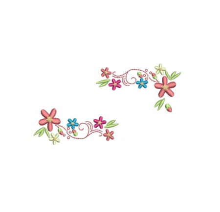 Matriz De Bordado Florzinhas Coloridas para bordar. 