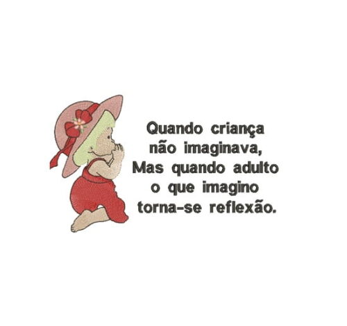 Matriz De Bordado Menina Romântica Com Frase Para Bordar.