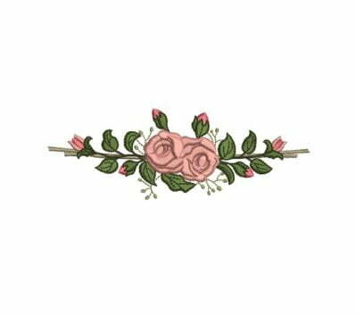 Matriz De Bordado Rosas Com Galho para bordar