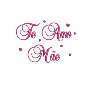 Matriz De Bordado Te Amo Mãe para Bordar. Com Corações