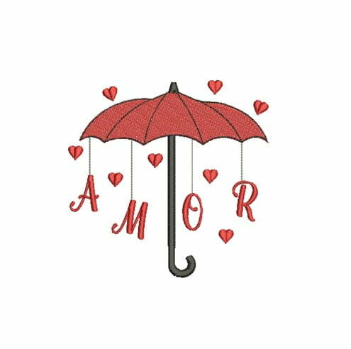 Matriz De Bordado Guarda Chuva de amor para bordar