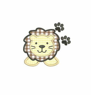 Matriz De Bordado Leãozinho Aplique para bordar com patinhas.