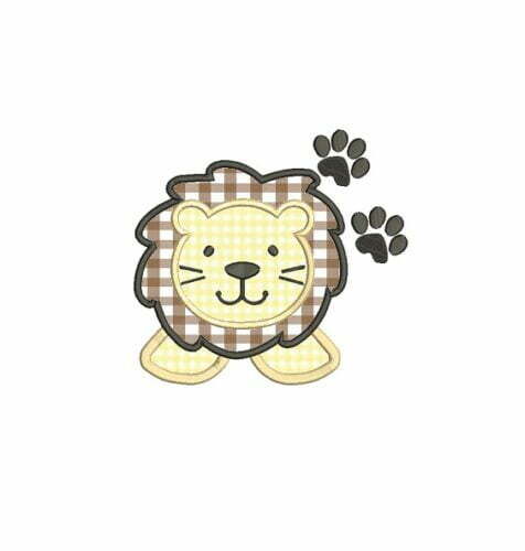 Matriz De Bordado Leãozinho Aplique para bordar com patinhas.