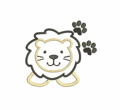 Matriz De Bordado Leãozinho Aplique para bordar com patinhas.