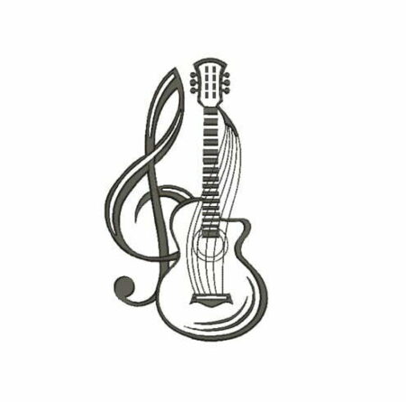 Matriz De Bordado Violão Com Clave De Sol para bordar.