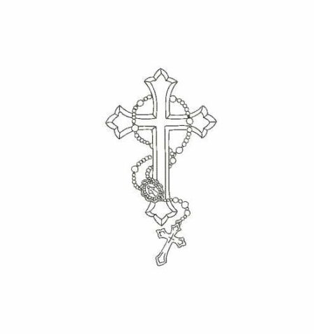 Matriz De Bordado Cruz Com Terço para bordar.