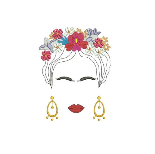 Matriz De Bordado Frida para bordar. 3